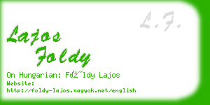 lajos foldy business card